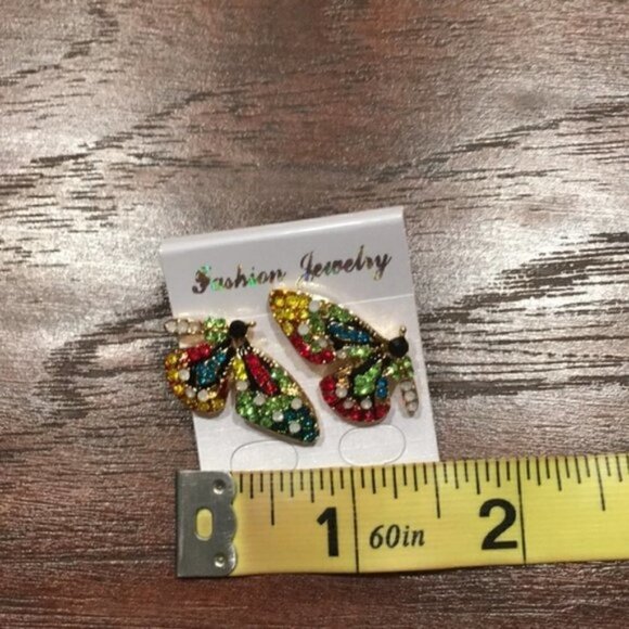 Fashion Freestyle boho crystal butterfly earrings jewelry unique - Picture 5 of 7
